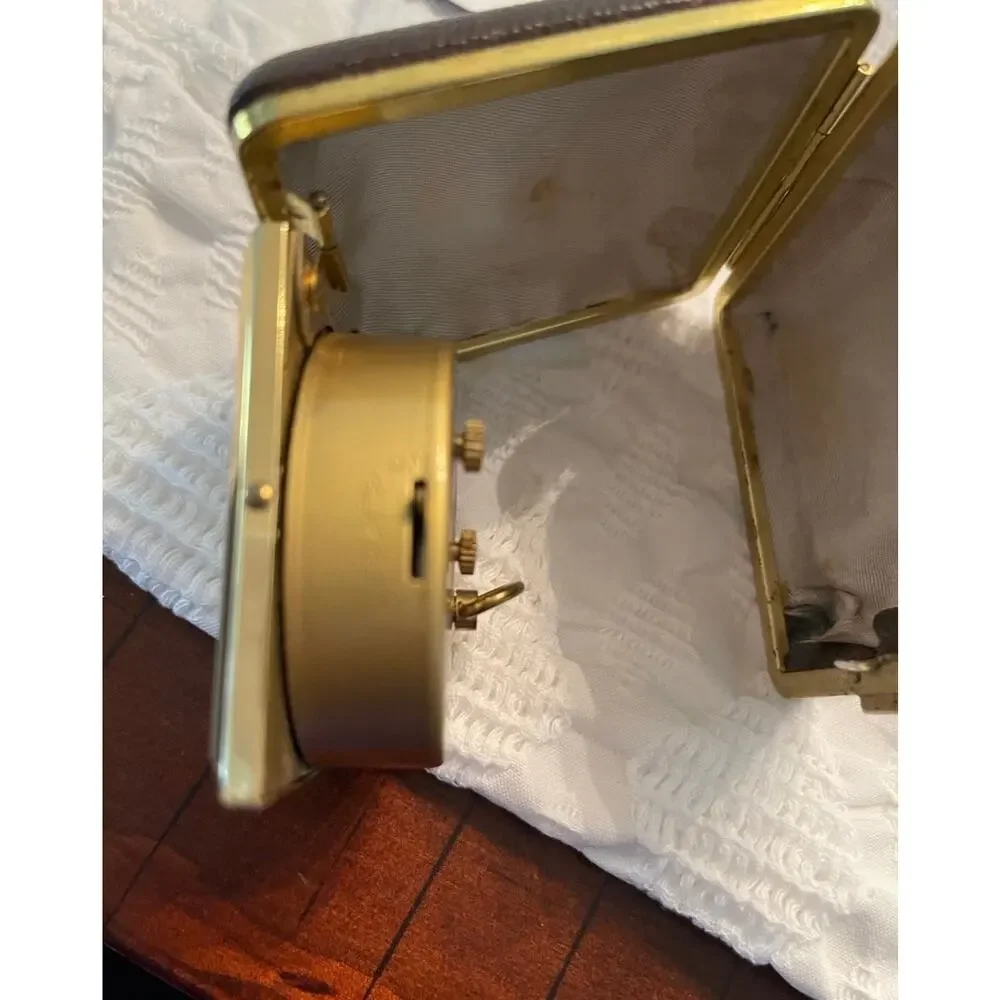 Vintage Westclox portable travel clock and alarm works!! 2-1/4